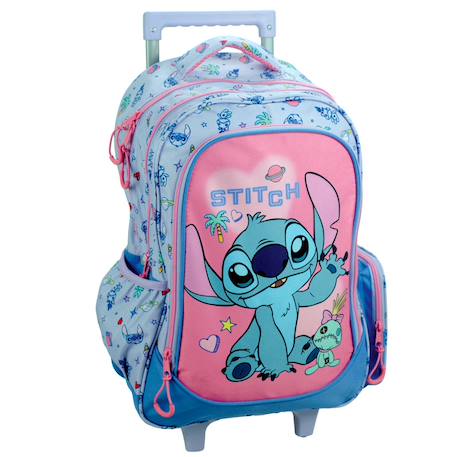 Fille-Accessoires-Fourniture scolaire-Cartable-Sac à dos à roulettes fille lilo & stitch 2 compartiments