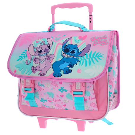 Fille-Accessoires-Fourniture scolaire-Cartable-Cartable à roulettes fille lilo & stitch 2 compartiments