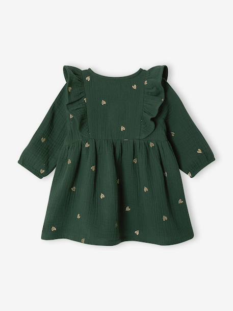 Robe bébé fille gaze vert 2 - vertbaudet enfant 