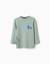 T-shirt en coton à manches longues avec imprimé shapes Blanc+Vert 4 - vertbaudet enfant 