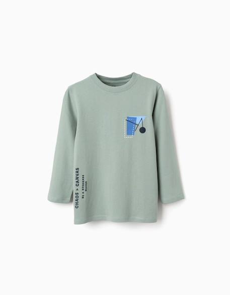 Garçon-T-shirt en coton à manches longues avec imprimé shapes