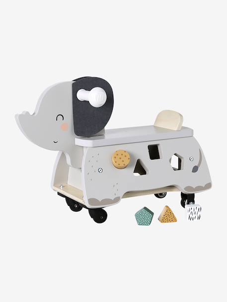 Porteur éléphant  TANZANIE en bois FSC® gris 2 - vertbaudet enfant 