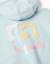 Sweat zippé en coton avec capuche et imprimé fleur Bleu clair 4 - vertbaudet enfant 