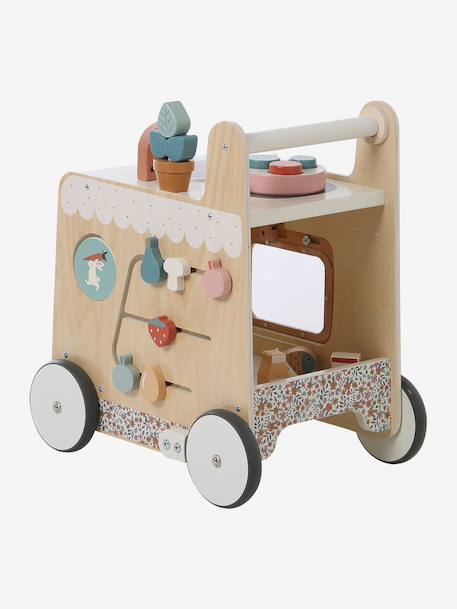 Ma première cuisine chariot de marche en bois FSC® Rétro Flower 3 - vertbaudet enfant 
