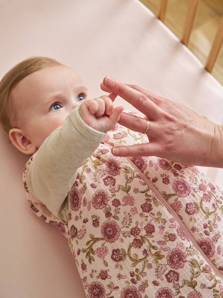 Gigoteuse sans manches en gaze de coton rose imprimé 2 - vertbaudet enfant 