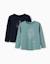 Lot de 2 t-shirts à manches longues avec imprimés de l'art Rose clair+Vert clair 5 - vertbaudet enfant 