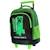Cartable à roulettes garçon minecraft 2 compartiments Vert 1 - vertbaudet enfant 