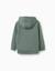 Sweat zippé en coton avec capuche et broderie en bouclettes zy Vert foncé 2 - vertbaudet enfant 