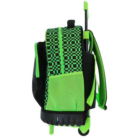 Cartable à roulettes garçon minecraft 2 compartiments Vert 3 - vertbaudet enfant 