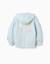 Sweat zippé en coton avec capuche et imprimé fleur Bleu clair 2 - vertbaudet enfant 