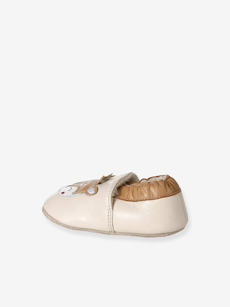 Chaussons bébé cuir souple beige 4 - vertbaudet enfant 