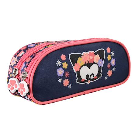 Trousse scolaire fille chiens et chats 2 compartiments  - vertbaudet enfant