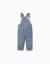 Salopette en jean à rayures avec poches Bleu 1 - vertbaudet enfant 
