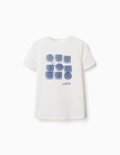Garçon-T-shirt, polo, sous-pull-T-shirt-T-shirt en coton avec imprimé formes
