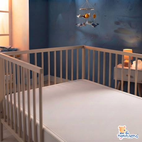 Pack matelas bébé 60x120 cm + plan incliné coton sweety - confort souple et position idéale Bleu+Rose 12 - vertbaudet enfant 