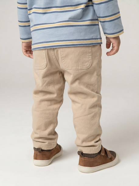 Pantalon en sergé doublé bébé garçon beige+Encre+noix de pécan+vert bouteille 6 - vertbaudet enfant 