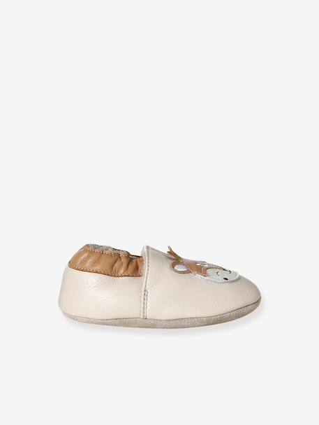 Chaussons bébé cuir souple beige 3 - vertbaudet enfant 