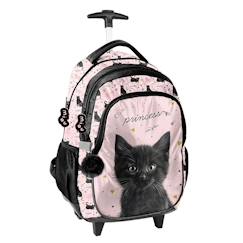 -Cartable à roulettes fille chiens et chats 2 compartiments