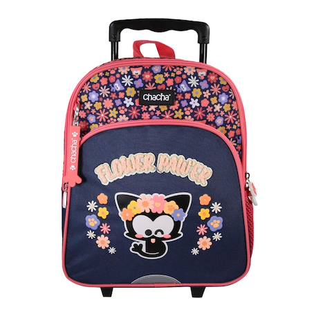 Fille-Cartable à roulettes fille chiens et chats 1 compartiment