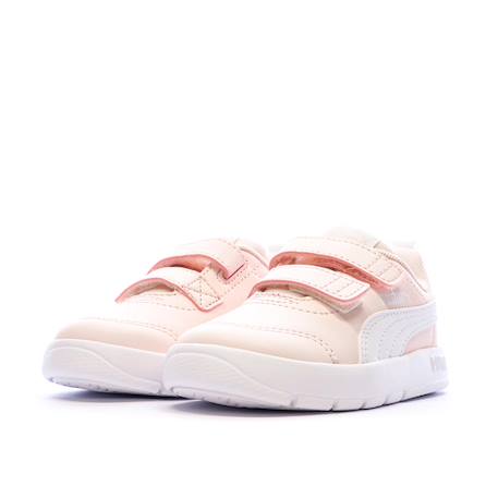 Baskets basses à scratch Poised rose puma blanc berry+Rose 12 - vertbaudet enfant 