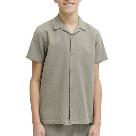 Chemise garçon manches courtes Global Beige+Bleu+Marine+Vert 14 - vertbaudet enfant 