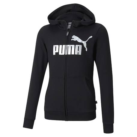 Sweat zippé fille à capuche essential logo full Noir 2 - vertbaudet enfant 