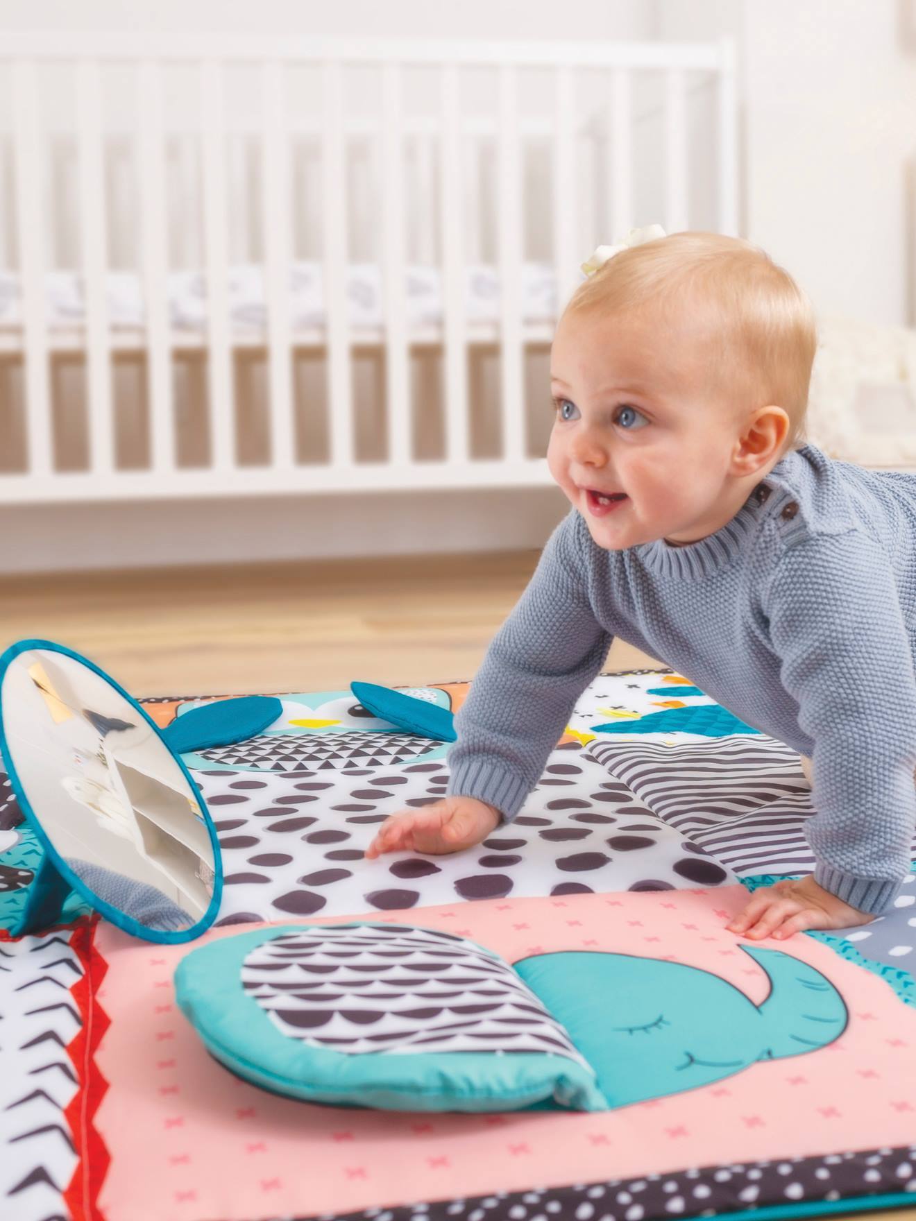 Tapis De Jeu Temps Sur Le Ventre Bébé - Avec Oreiller, Jouets Sensoriels, 75x43 Cm