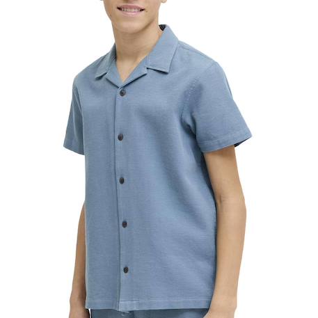 Chemise garçon manches courtes Global Beige+Bleu+Marine+Vert 6 - vertbaudet enfant 