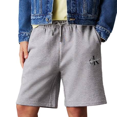 Short garçon en coton monogram relaxed Gris 2 - vertbaudet enfant 