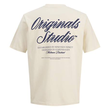 T-shirt à manches courtes garçon typo Beige+Bleu+Marine 3 - vertbaudet enfant 