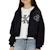 Sweat fille à capuche zippé avec logo Noir 2 - vertbaudet enfant 