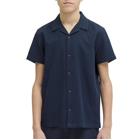 Chemise garçon manches courtes Global Beige+Bleu+Marine+Vert 10 - vertbaudet enfant 