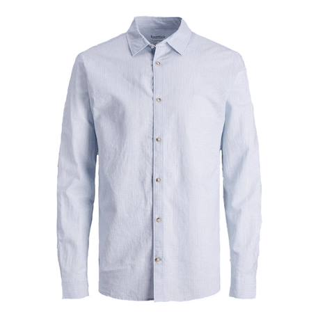 Chemise garçon manches longues summers Blanc+Bleu 6 - vertbaudet enfant 
