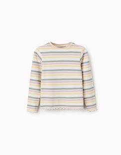 T-shirt à manches longues côtelé à rayures  - vertbaudet enfant