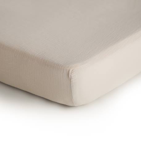 Drap housse en mousseline de coton fog (100 x 40 cm) Ecru 2 - vertbaudet enfant 