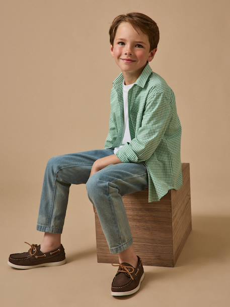 Chemise à petits carreaux garçon Vert 4 - vertbaudet enfant 