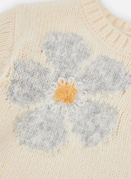 Pull fille imprimé fleurs Blanc 4 - vertbaudet enfant 
