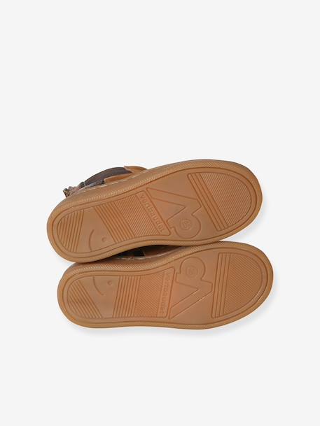 Boots fille cuir zippées beige+bronze+camel+marine+marron+vert+vieux rose 26 - vertbaudet enfant 
