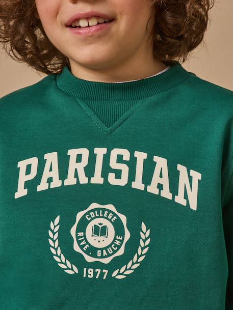 Sweat imprimé garçon - coton biologique Vert pin 3 - vertbaudet enfant 