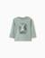 T-shirt en coton à manches longues avec imprimé ours Vert 1 - vertbaudet enfant 
