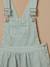 Robe salopette denim rayée fille Rayure verte 2 - vertbaudet enfant 
