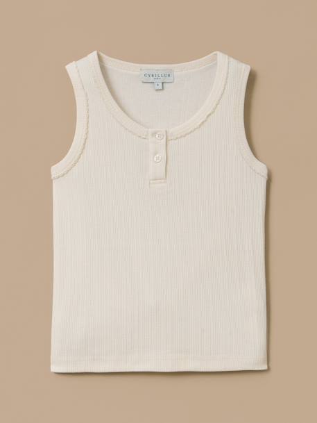 Fille-T-shirt, sous-pull-T-shirt-Débardeur à côtes - coton biologique