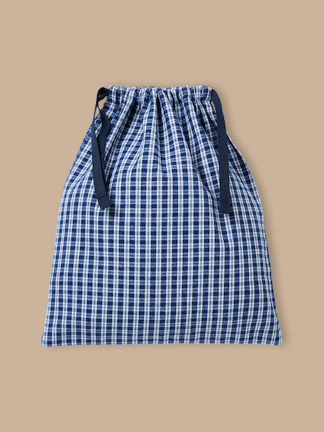 Pyjama imprimé garçon - coton biologique Carreaux bleu 2 - vertbaudet enfant 