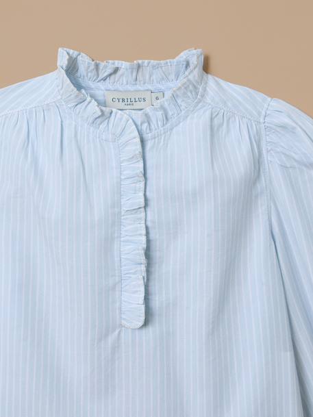 Blouse à volants Rayure bleue 2 - vertbaudet enfant 