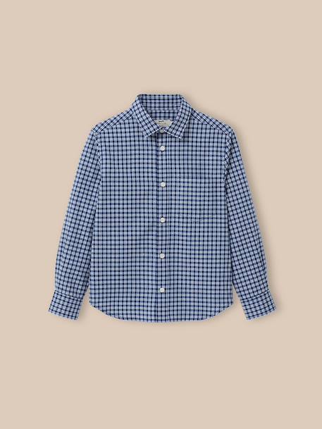 Chemise à carreaux garçon Carreaux bleu 2 - vertbaudet enfant 