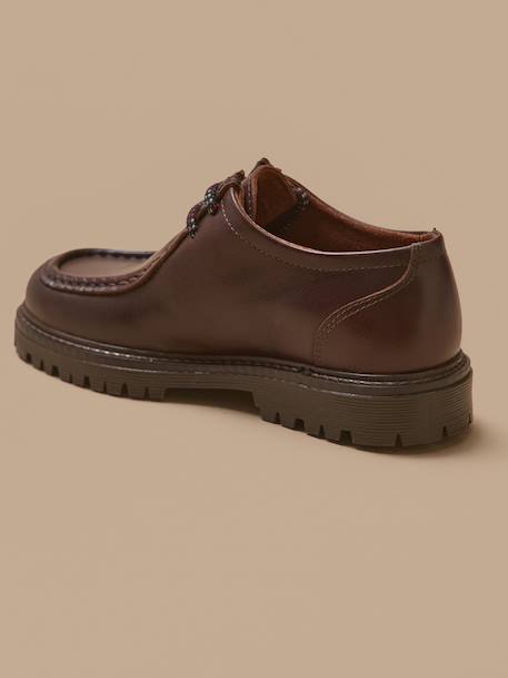 Derbies cuir garçon Chocolat 2 - vertbaudet enfant 
