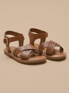 Chaussures-Sandales perforées fille en cuir