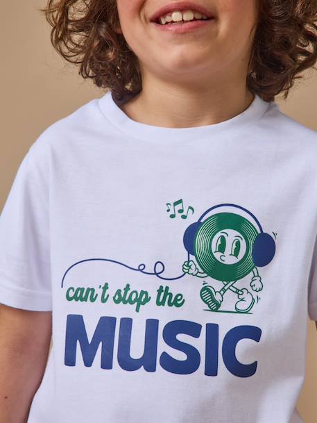 T-shirt imprimé garçon - coton biologique Blanc 3 - vertbaudet enfant 