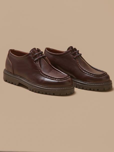Derbies cuir garçon Chocolat 5 - vertbaudet enfant 
