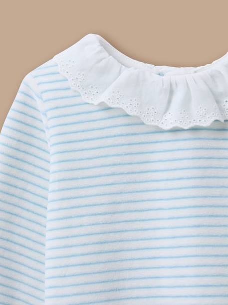Pyjama rayé en velours bébé Rayure bleue 2 - vertbaudet enfant 